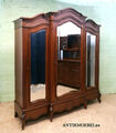 ANTIK! Dielenschrank restauriert Neo-Barock 1900 Mahagoni Kleiderschrank Spiegel