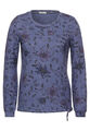 Cecil Damen Pullover Shirt mit Blumen Print Blau NEU