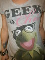 Kermit Frosch Sexy Geek Ist Chic T-Shirt Brille Muppet Sesam St Mädchen Damen Jr