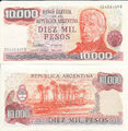 Argentina / Argentinien - 10000 Pesos (1976-1983) UNC - Pick 306b, Serie G