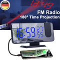 LED Projektionswecker Digital Funkwecker Radiowecker Projektionsuhr Alarm Clock
