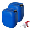 2 x 30 L blauer Wasserkanister mit Hahn, kiste camping kanister!
