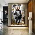 WANDBILD LUXUS MICKEY MOUSE POP ART , KUNST MARKE LV ACRYLGLAS , LEINWAND POSTER