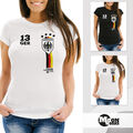 Damen T-Shirt Fanshirt Fußball EM WM Deutschland Trikot Slim Fit MoonWorks®