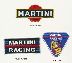 MARTINI Aufnäher Aufbügler Patches 3 Stück Racing Team Motorsport Formel 1 F1 v3