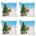 Weihnachtsmann 4 Teiliges Kissenbezugs Set Xmas Reindeer Geschenke