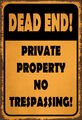 mrdeco Metall Schild 20x30cm Dead end private property no Deko Blechschild