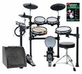 Digital E-Drum Elektronisches Schlagzeug Drumkit Mesh Heads Aktiv Monitor Hocker