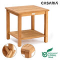 CASARIA® Gartentisch Wetterfest 80kg belastbar Holz Bodenschoner Garten Teak