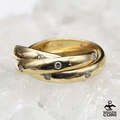 14 Karat Gelbgold 1/4CTTW Diamant Dreifach Hochzeitsband Ring