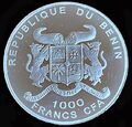 Silbermünze  1000 FRANCS  CFA  Rep. BENIN  2002  -  Leif Eriksson