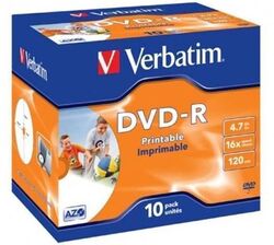 20 Verbatim Rohlinge DVD-R full printable 4,7GB 16x Jewelcase