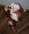 Weihnachtsmann auf der Leiter Hänger Deko ca 70 cm mit 3 Wichteln - Nachhaltig