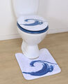 WC SITZ BLAU TOILETTENDECKEL  KLODECKEL WEIS KLOBRILLE TOILETTENSITZ MDF KLOSITZ