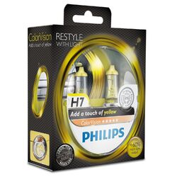 Philips 2x H7 55W Color-Vision Yellow Halogen-Birnen Scheinwerfer-Lampen Gelb