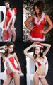 Sexy Dessous Weihnachtsnegligee mit String Plüsch Weihnachtsmütze Kleid Bikini