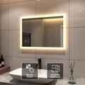 Badspiegel mit LED Beleuchtung 50x70cm Lichtspiegel IP44 3000K Badezimmerspiegel