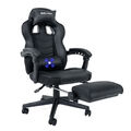 Gaming Stuhl Massage Bürostuhl Chefsessel Racing Drehstuhl mit Fußstütze 150Kg