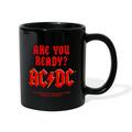 AC/DC Rotes Logo Are You Ready? Spruch Tasse einfarbig, One size, Schwarz