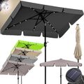 KESSER® Sonnenschirm LED Solar Gartenschirm Balkonschirm mit Kurbel Schirm