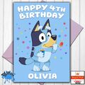 Bluey personalisierte Geburtstagskarte jeden Namen und Alter