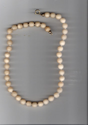 Perlenkette-Kunstkette-, elfenbeinfarbig, Top