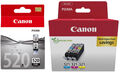 4 Canon Druckerpatronen Tinte PGI-520 BK / CLI-521 C / M / Y Multipack