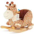 Schaukelpferd Plüsch Giraffe Schaukeltier 70 cm Baby Wippe Holz Spielzeug ab 9M