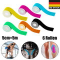 6 Rollen Elastisches Kinesiologie Tape Sport Kinesiology Physiotape Tapes 5cm*5m