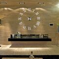 Wanduhr Uhr 3D Deko Design Spiegel Edelstahl Wand Uhr Groß XL 120cm