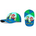 Nintendo Super Mario Basecap Schirmmütze Baseballkappe Blau/Grün Gr. 52cm , 54cm