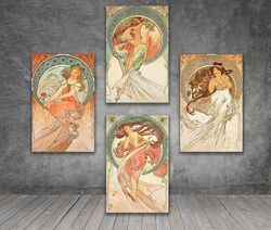 Alphonse Mucha Die Künste Poesie Musik Tanz LEINWANDMALEREI KUNSTDRUCK 1492