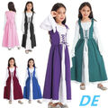 DE Kinder Mädchen Mittelalter Renaissance Prinzessin Kostüm Vintage Partykleid 