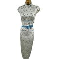 8 UK Karen Millen Ente Ei Schmetterling Jacquard orientalisches Cheongsam chinesisches Kleid