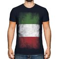 ITALIEN VERBLASSTE FLAGGE HERREN T-SHIRT TOP ITALIEN FUSSBALL ITALIENISCHES GESCHENKSHIRT