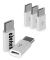 3er Set USB 3.1 Typ-C auf Micro USB Adapter weiß f Lenovo ZUK Z1 Type C Stecker