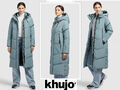 khujo Damen Mantel Sonje 5 Winterjacke Steppmantel Jacke lang blau XS S M L XL