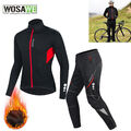 WOSAWE Herren Winter Radsport Thermofleece Anzug MTB Jacke Softshell Lange Hose