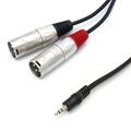 1 m Y-Audiokabel 3,5 mm Mini Klinke stereo 2 XLR Stecker male Y-Adapterkabel 1 m