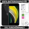 Apple iPhone SE 2020 - 64 128 256 GB - Schwarz - 100% Batterie - Zubehörpaket