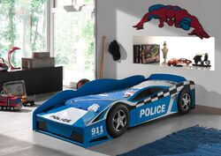 Vipack: Autobett "POLICE CAR" 70 x 140 mit Lattenrost - Kinderbett Juniorbett