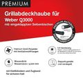 Premium Grill Abdeckhaube für Weber Q3000 mit eingeklappten Seitentischen
