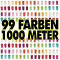 99 Farben Nähgarn 1000m Rolle Nähseide Jeansgarn Ledergarn Nähfaden Allesnäher