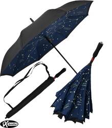 iX-brella Reverse Automatik Regenschirm Damen umgekehrt umgedreht zu öffnen groß