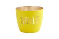 Windlicht Madras Smile neon gelb/gold Eisen Höhe 8,5 cm, Teelicht, Tischdeko