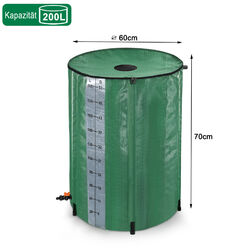 200/380/500/750L Faltbare Regenwassertank Regentonne Regenfass Wassertank Garten