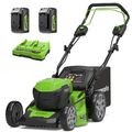 48V Akku Rasenmäher 46cm Selbstfahrend Greenworks mit 2x4Ah Batterie & Ladegerät