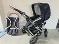 Kinderwagen Hartan Topline S Kombikinderwagen blau Kombitragetasche Buggy