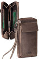 Woodland® Handgelenktasche / Universaltasche aus naturbelassenem Leder in Braun