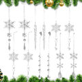 Klare Eiszapfen für Weihnachtsbaum-Acryl-Ornamente, 12 Stück, klare Schneefloc